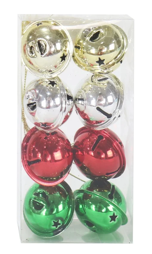 Elf'S Galore>Christmas World 40Mm Nut Bells Shiny Mix Asst (8Pk)