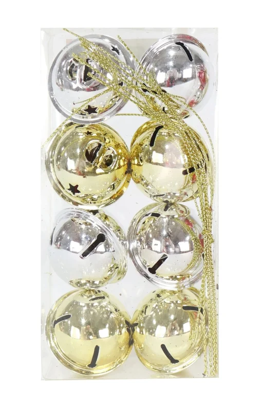 Elf'S Galore>Christmas World 40Mm Nut Bells Shiny Mix Asst (8Pk)