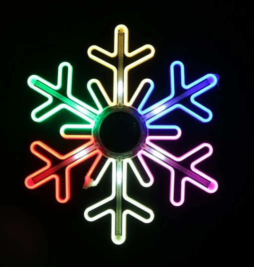 Frame Ropelight (Motifs)>Christmas World Neon Digital Rainbow Snowflake (75Cm)