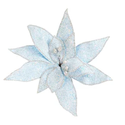 Pick & Berries>Christmas World Or Iridescent Poinsettia With Clip (25Cm)