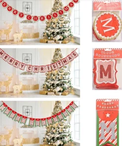 Hanging Decorations>Christmas World 14Pc Merry Christmas Bunting Asst (2.7M) - Circle