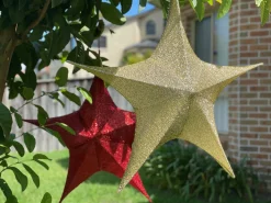 Hanging Decorations>Christmas World Pop Up Tinsel Star (65Cm) 2 Asst