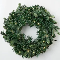 Wreaths, Garlands And Bows>Christmas World Pre-Lit Warm White Geneva Wreath (50Cm)