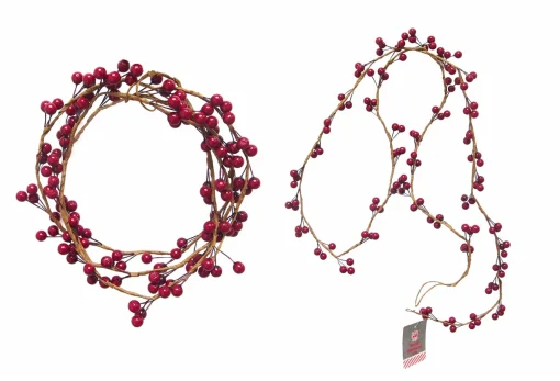Traditional & Berry>Christmas World Red Berries Garland (1.5M)