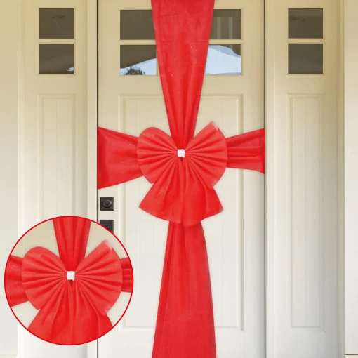 Wreaths, Garlands And Bows>Christmas World Red Door Bow With Sash