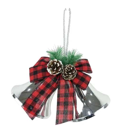 Hanging Decorations>Christmas World Shiny Twin Bells With Bow