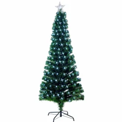 Fibre Optic Trees>Christmas World Slim Fibre Optic Tree With Cool White Leds (1.8M)