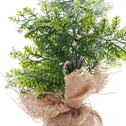 Potted & Table Top Trees>Christmas World Snow Capped Tree With Burlap (31Cm) - Berries
