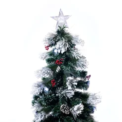 Fibre Optic Trees></noscript>Christmas World Snowy Fibre Optic Tree With Pinecones & Berries (1.8M)