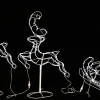3D & 2D Displays>Christmas World Solar White Leaping Reindeer With Sleigh