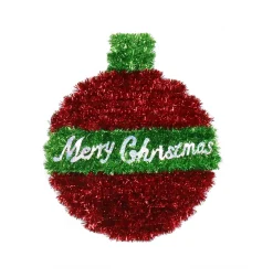 Tinsels></noscript>Christmas World Tinsel Mini Bauble Plaque Asst (23Cm)