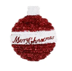 Tinsels></noscript>Christmas World Tinsel Mini Bauble Plaque Asst (23Cm)