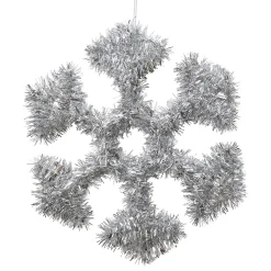 Tinsels></noscript>Christmas World Tinsel Snowflake Decoration - Blue