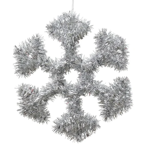 Tinsels>Christmas World Tinsel Snowflake Decoration - Blue