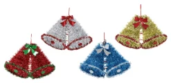 Tinsels>Christmas World Tinsel Twin Bells Plaque Asst