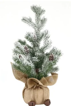 Potted & Table Top Trees></noscript>Christmas World Tree In Potted Sack With Nutbells Asst (42/45Cm) - Burlap Sack