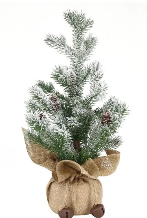 Potted & Table Top Trees>Christmas World Tree In Potted Sack With Nutbells Asst (42/45Cm) - Burlap Sack