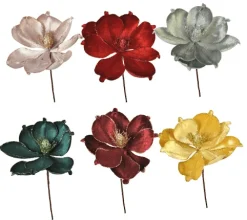 Touch Of Elegance>Christmas World Velvet Glitter Magnolia Asst Pick