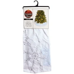 Tree Accessories>Christmas World White Snowflake Embroidered Tree Skirt (120Cm)